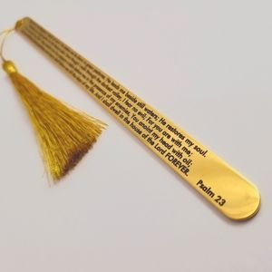 Authentic Easter Gifts Psalm 23 - Bible Verse Christian Book mark - Gold Tone